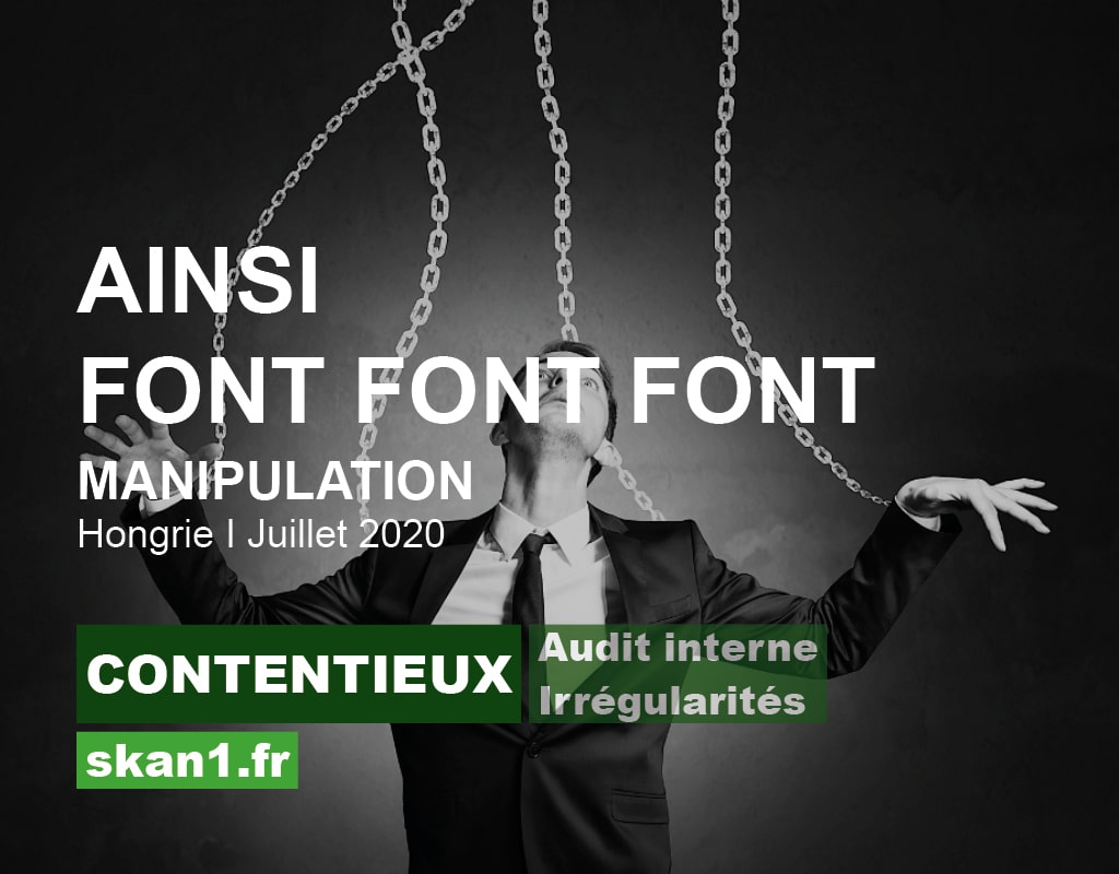 Exemple mission skan1 Evaluation Investigation Background Check Diligence Risque Integrite Conformite Ethique 014 Contentieux Audit Interne Irregularites Manipulation Ainsi font Hongrie